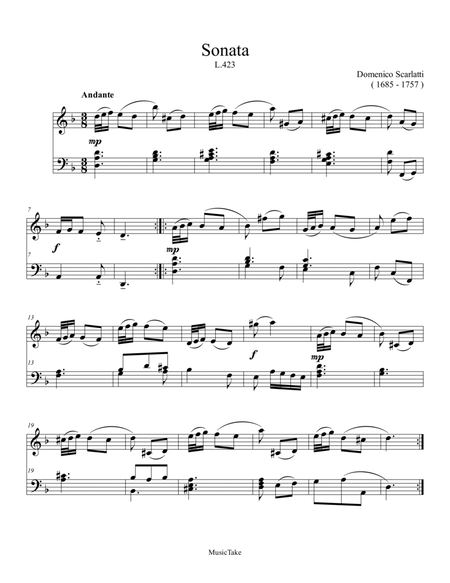 Scarlatti Sonata in D minor L.423 image number null