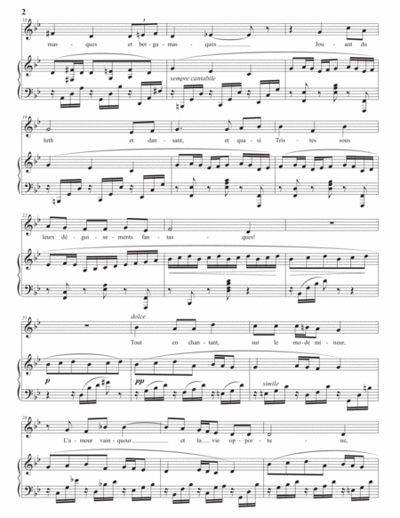 FAURÉ: Clair de lune, Op. 46 no. 2 (transposed to G minor)