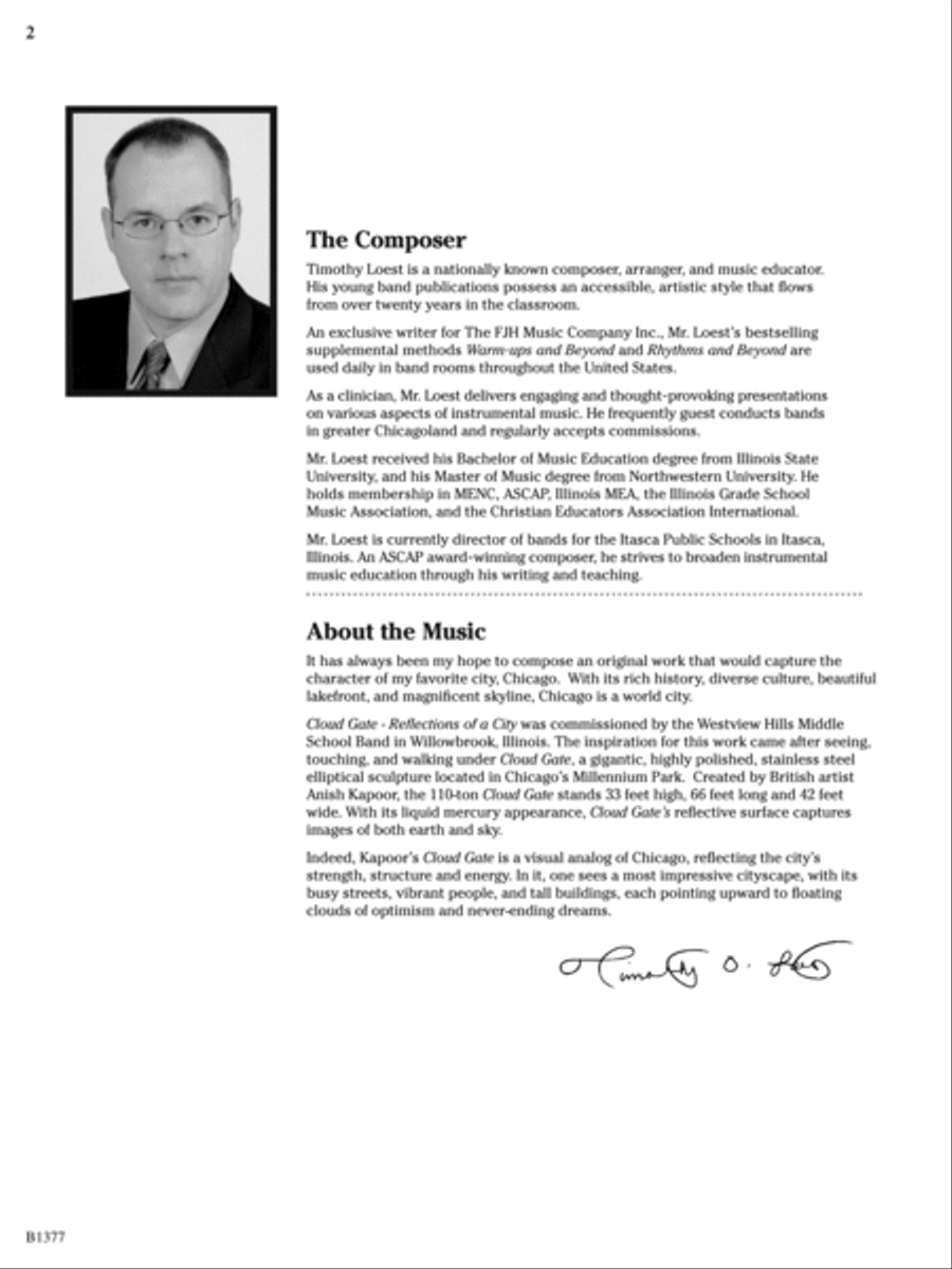 Cloud Gate (Reflections of a City): Score Concert Band scores gallery preview page 2