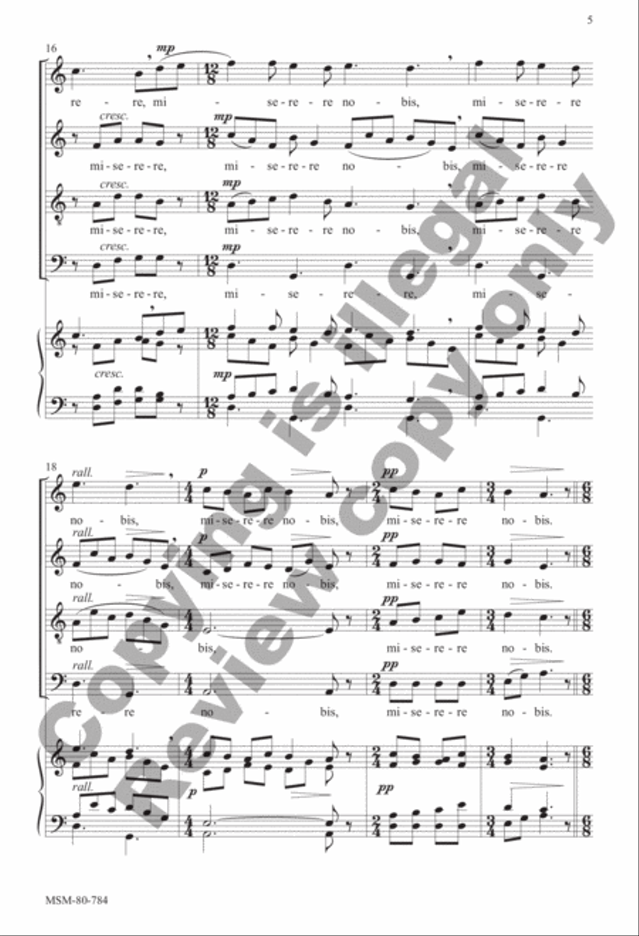 Agnus Dei Agnus Dei 4-Part scores gallery preview page 5