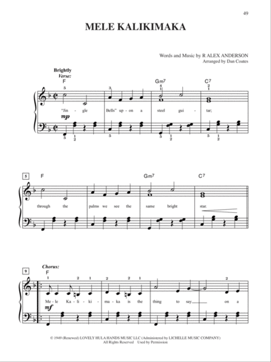 Top-Requested Hawaiian Sheet Music Easy Piano scores gallery preview page 4