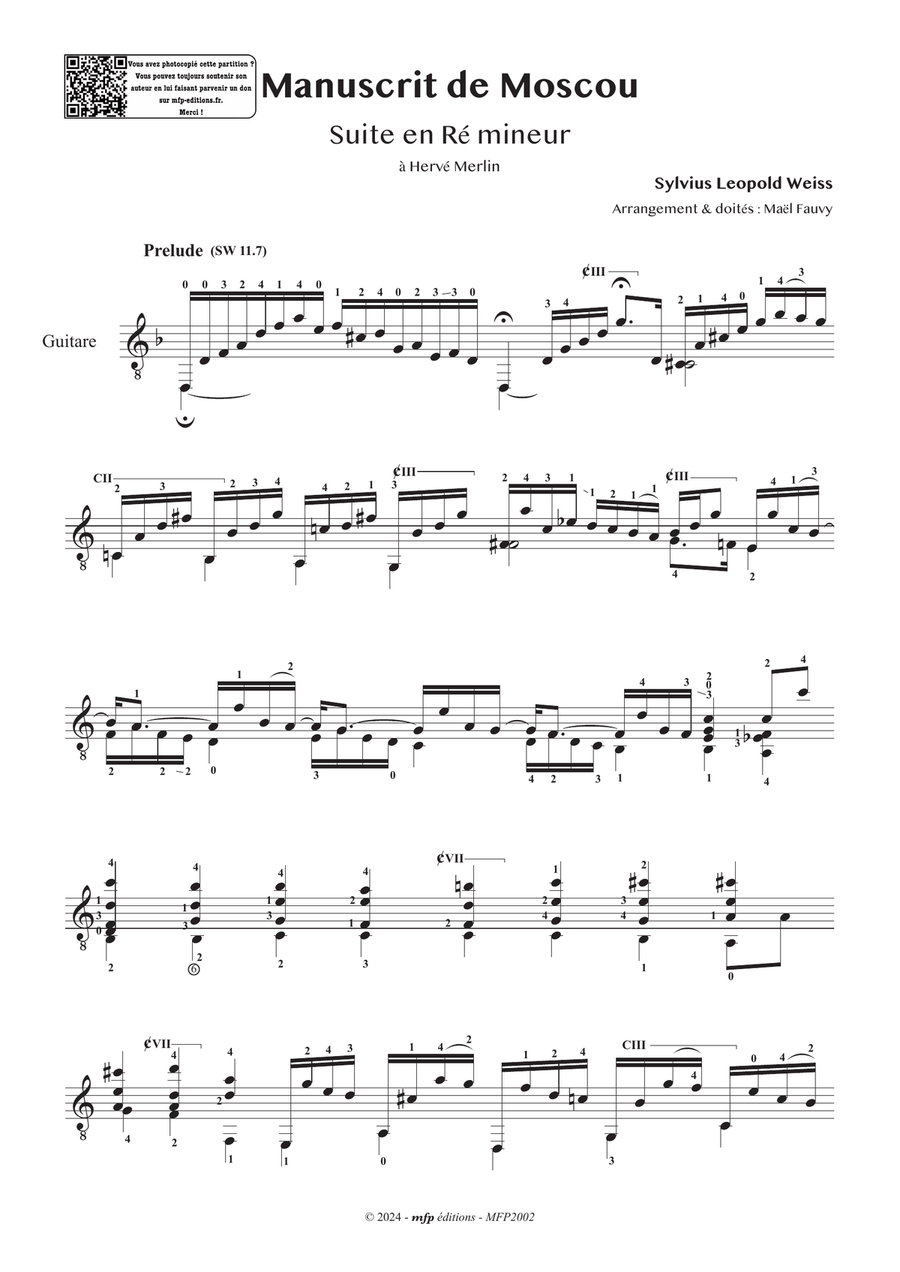 WEISS – Moscow Manuscript – Suite in D minor | Guitar | PDF Classical Guitar scores gallery preview page 6