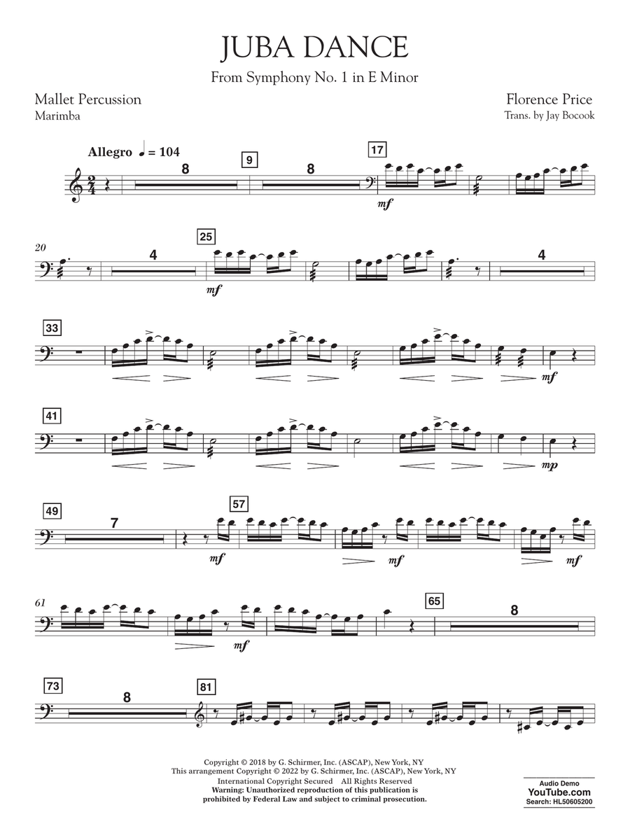 Juba Dance (from Symphony No. 1) - Mallet Percussion Concert Band scores gallery preview page 1