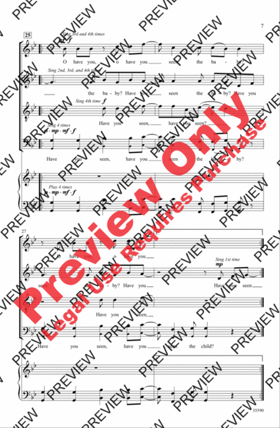 Have You Seen the Baby? 4-Part scores gallery preview page 17
