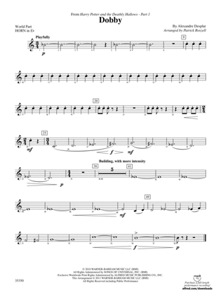 Dobby (from Harry Potter and the Deathly Hallows, Part 1): (wp) 1st Horn in E-flat