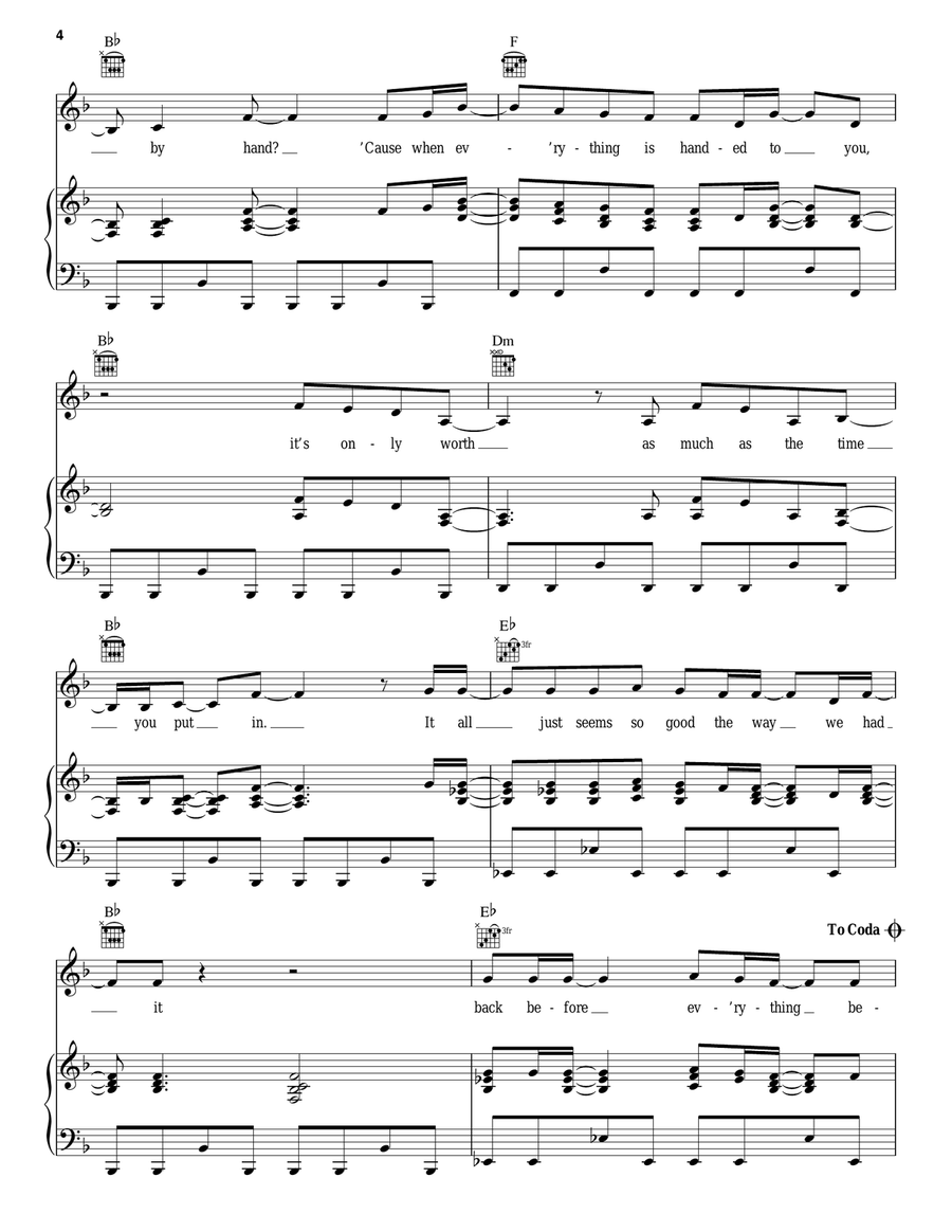 Automatic Piano, Vocal, Guitar scores gallery preview page 4