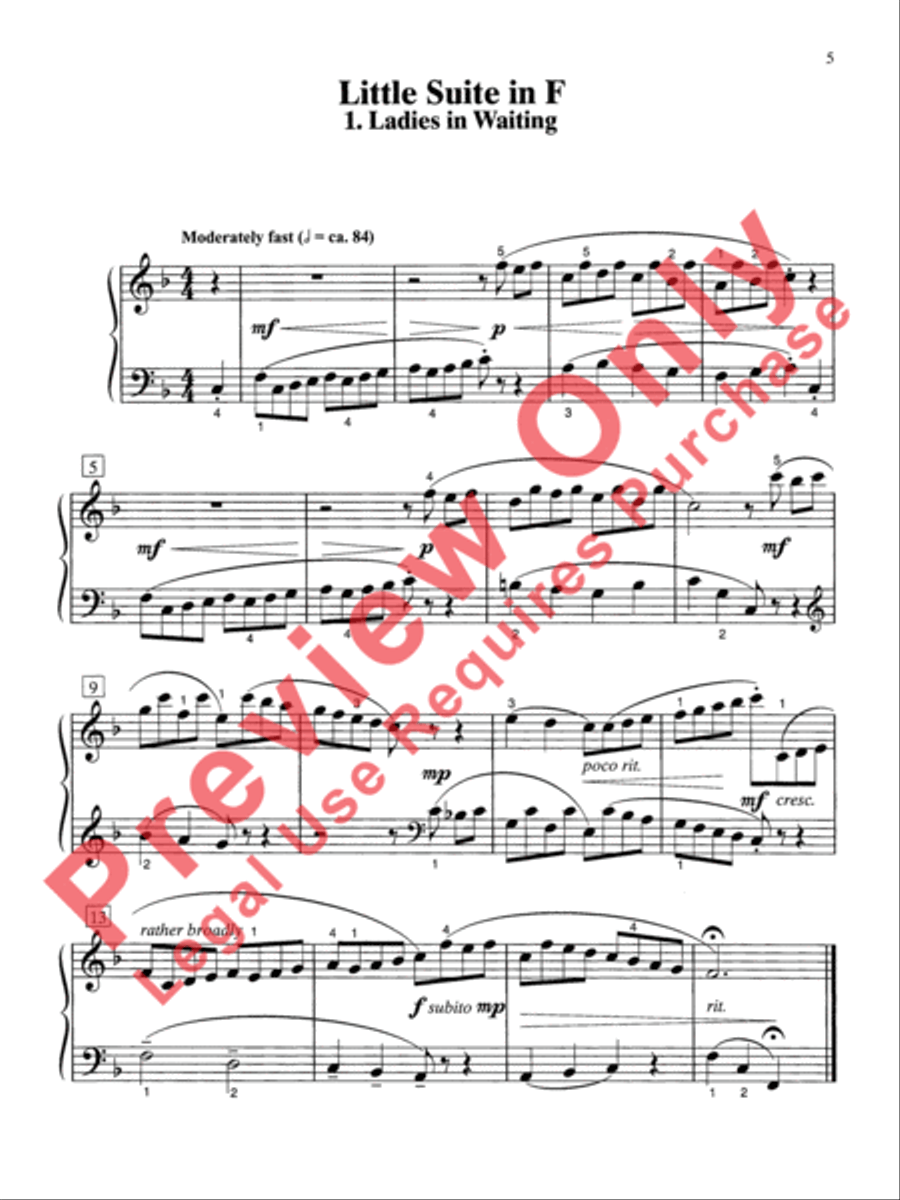 Fanfare and Other Courtly Scenes in Baroque Style Piano Solo scores gallery preview page 7