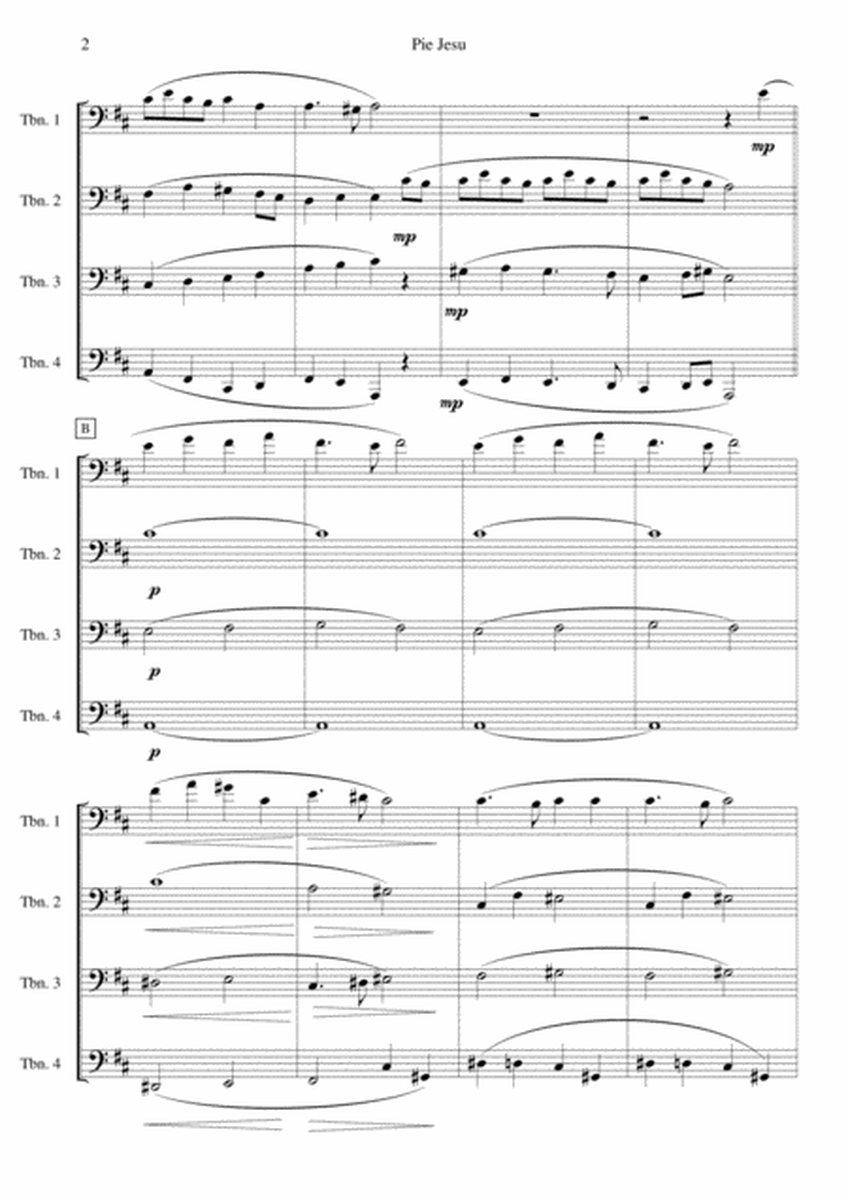 Pie Jesu from Faure's Requiem for trombone quartet image number null