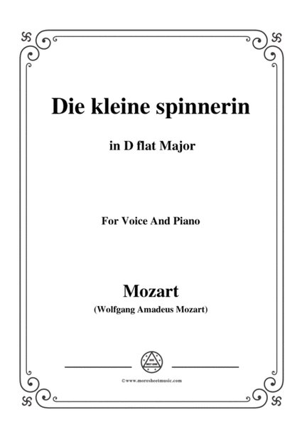 Mozart-Die kleine spinnerin,in D flat Major,for Voice and Piano image number null