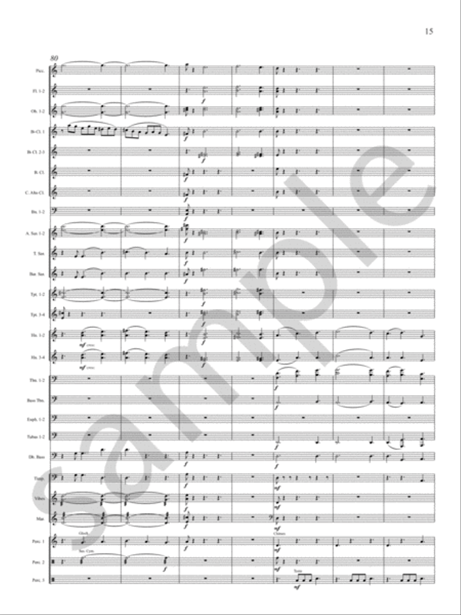 Visions (4. From Celestial Dancers) Concert Band scores gallery preview page 16