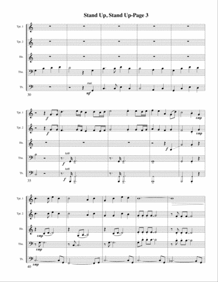 Stand Up, Stand Up for Jesus for Brass Quintet Brass Quintet scores gallery preview page 3