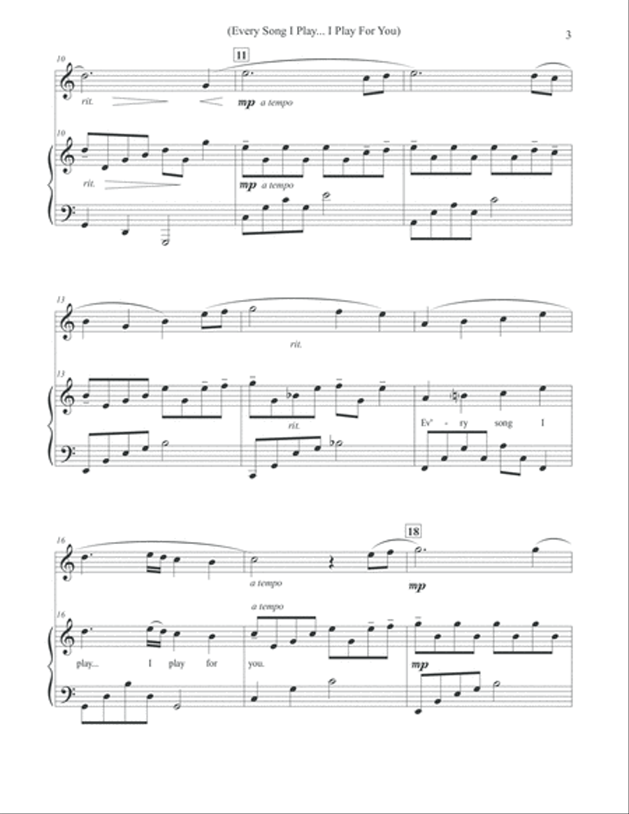 Every Song I Play... I Play For You - Flute & Piano Flute Solo scores gallery preview page 3