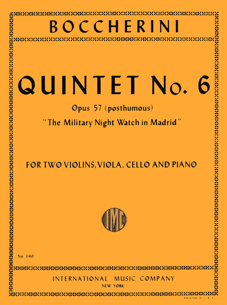 Luigi Boccherini: Quintet No. 6, Op. 57 (Op. posth.) 