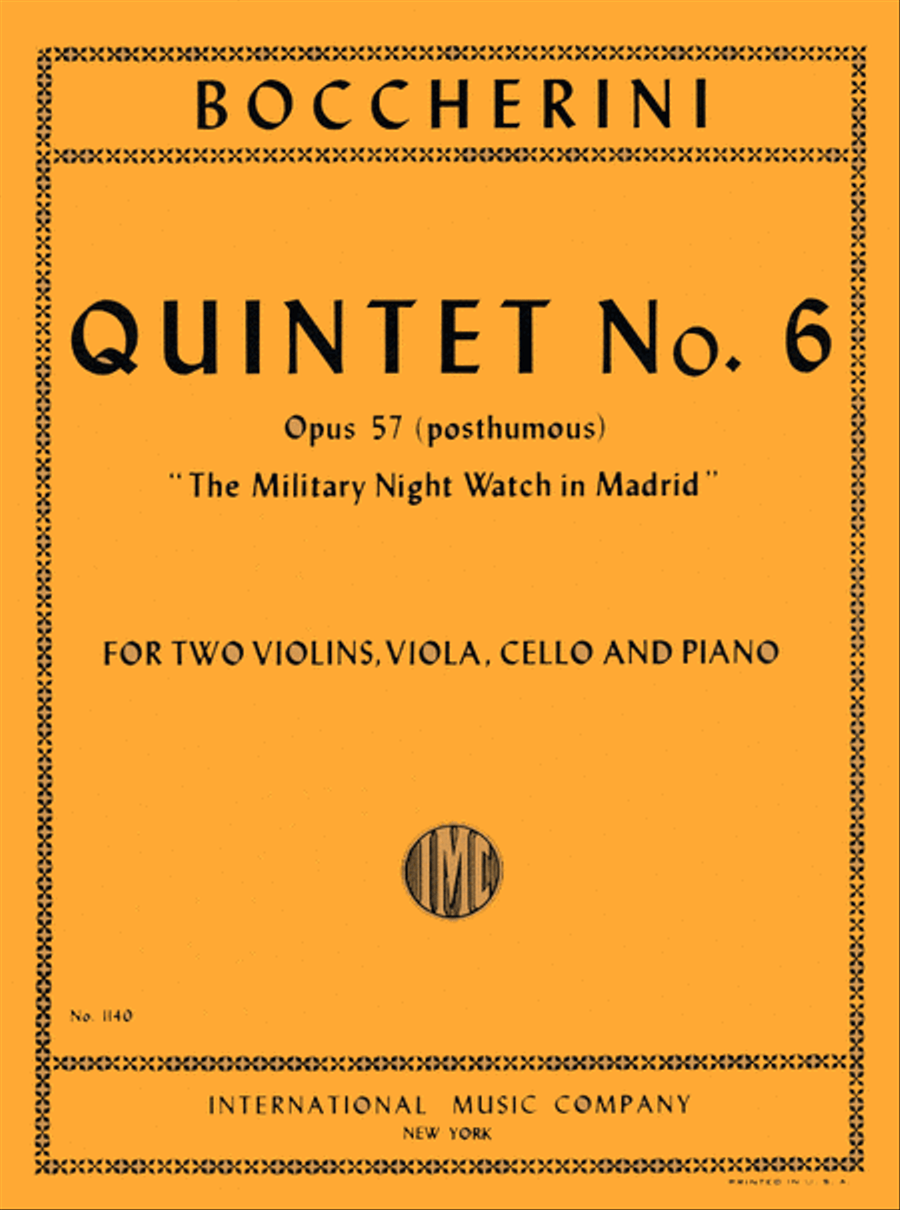 Quintet No. 6, Opus 57 (Op. Posth.) The Military Night Watch In Madrid Piano Quintet scores gallery preview page 1