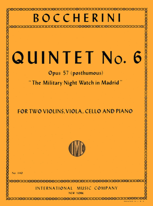 Book cover for Quintet No. 6, Opus 57 (Op. Posth.) The Military Night Watch In Madrid
