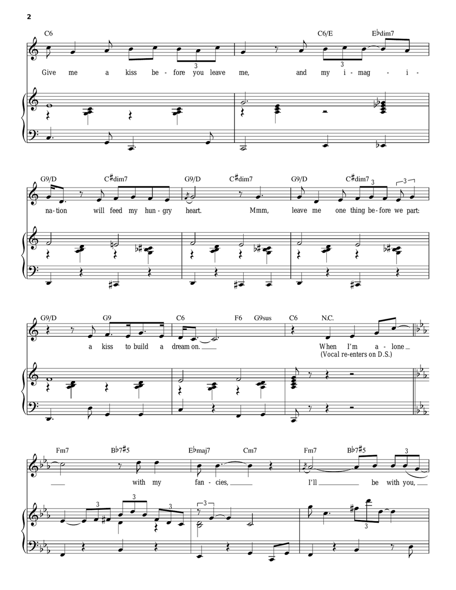 A Kiss To Build A Dream On Piano, Vocal scores gallery preview page 2