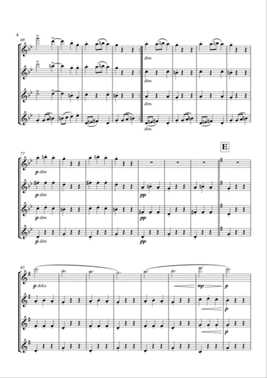 Slavonic Dance No. 8 in G Minor arranged for Flute Quartet Flute Quartet scores gallery preview page 6