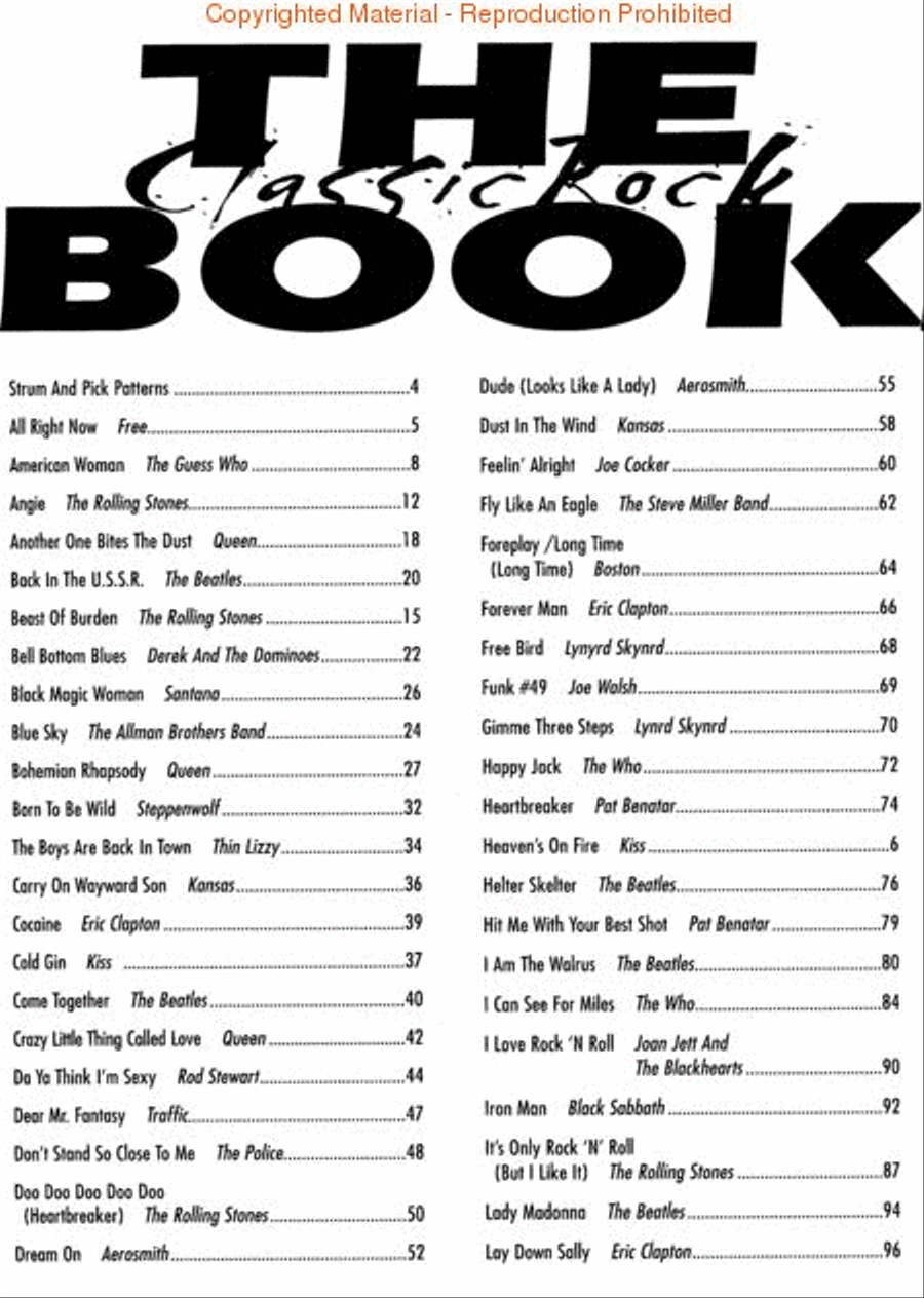 The Classic Rock Book - Easy Guitar Easy Guitar scores gallery preview page 2