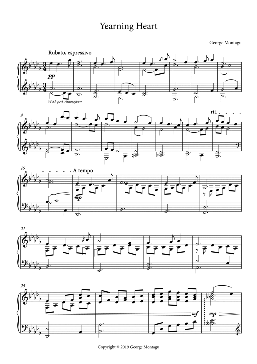 Yearning Heart Yearning Heart Piano Solo scores gallery preview page 1