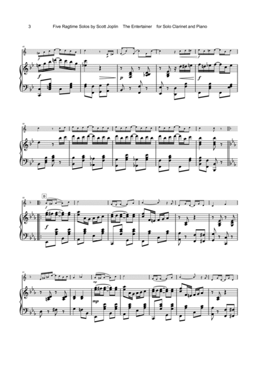 Five Ragtime Solos by Scott Joplin for Clarinet and Piano
