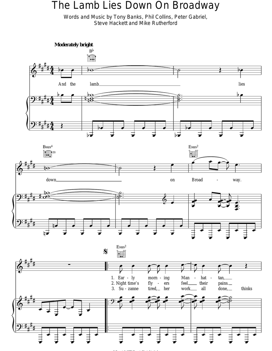 The Lamb Lies Down On Broadway Acoustic Guitar scores gallery preview page 1