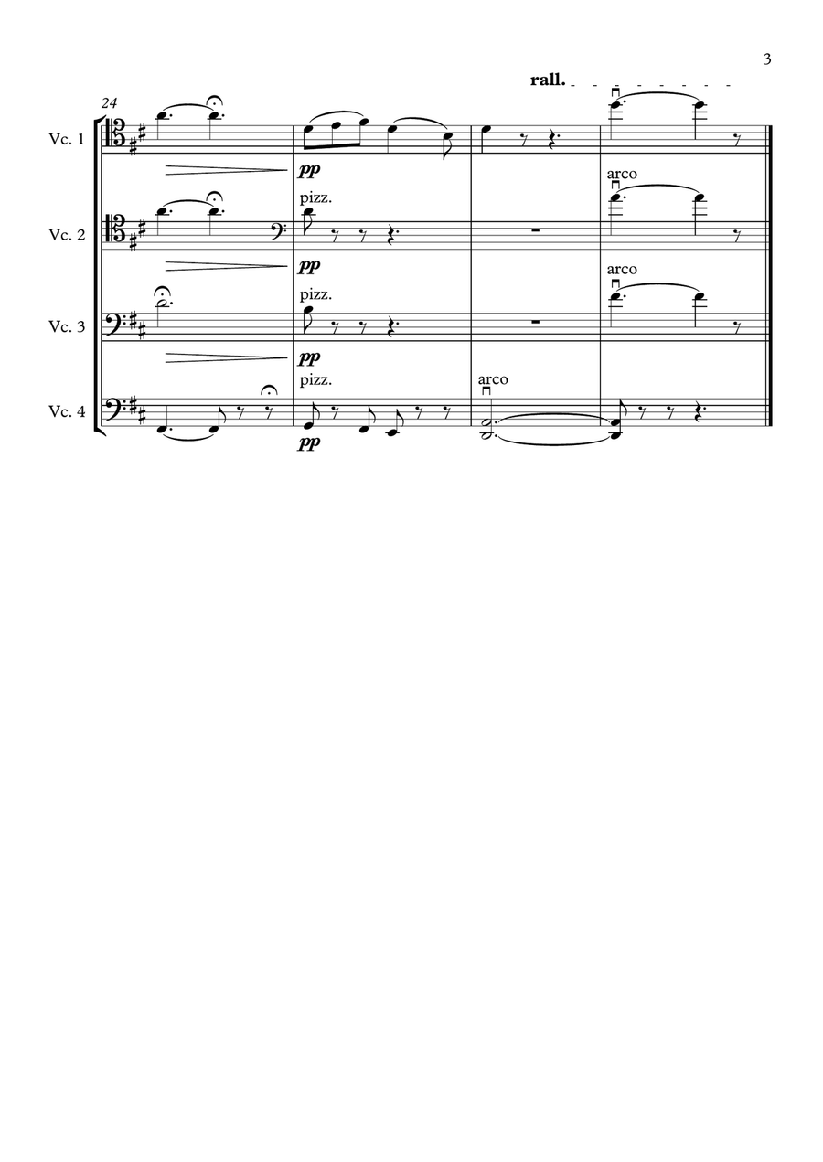 O Mio Babbino Caro (Cello Quartet) Chamber Orchestra scores gallery preview page 3