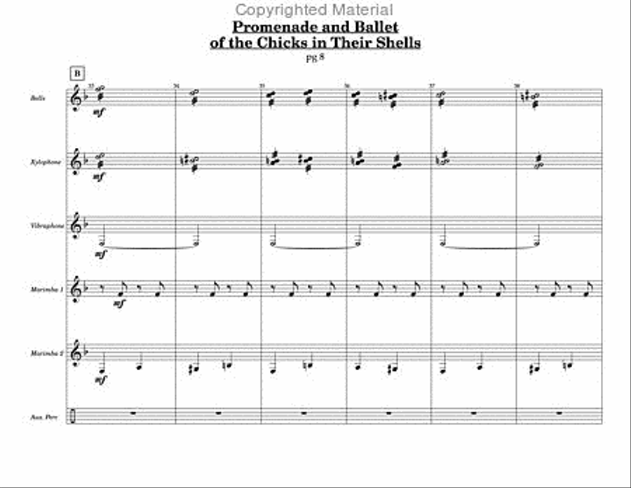 Promenade and Ballet of the Chicks In Their Shells Percussion Ensemble scores gallery preview page 4