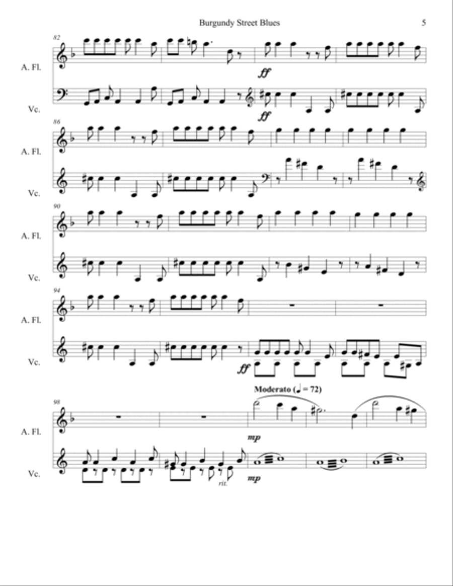 Burgundy Street Blues Flute scores gallery preview page 5