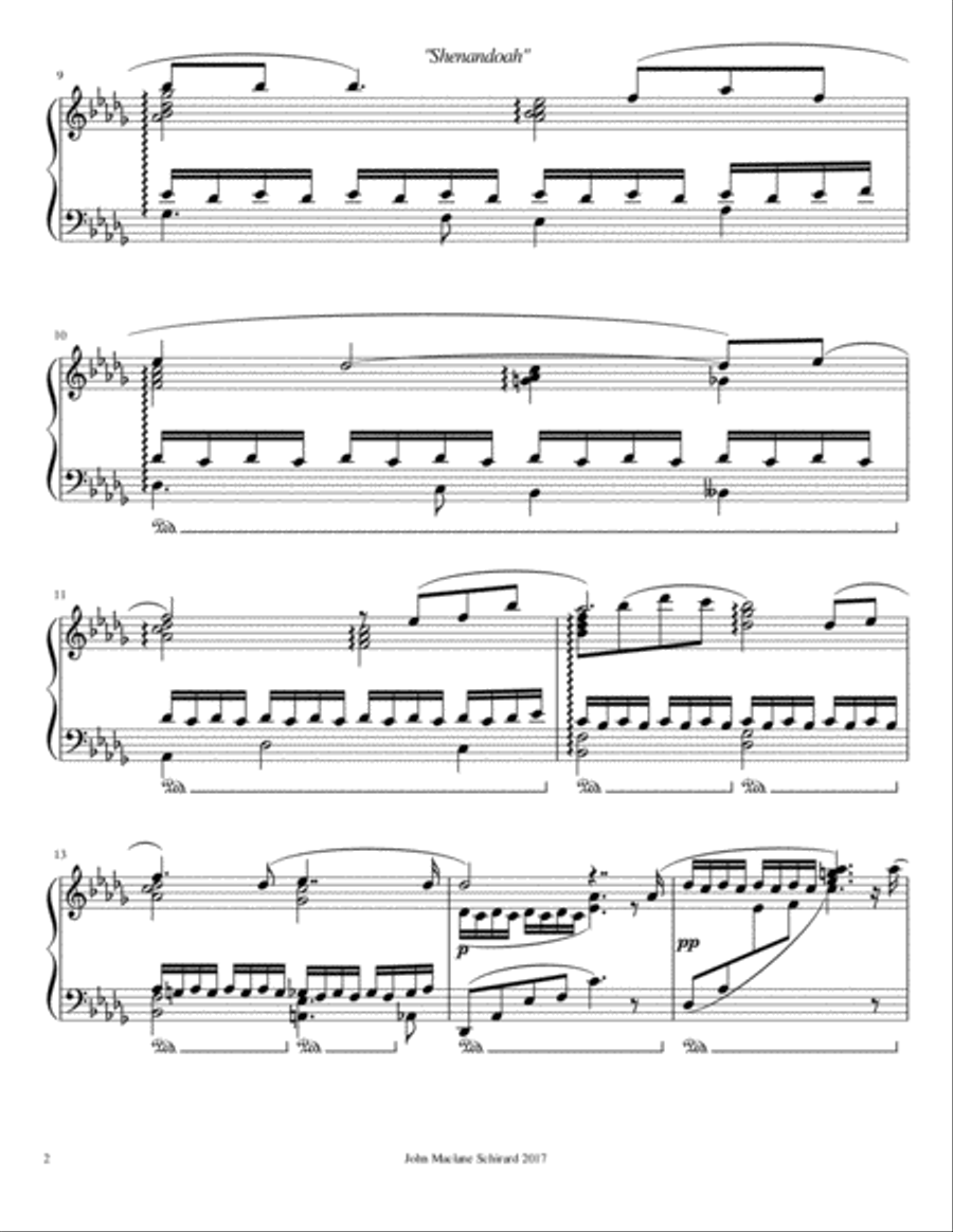 Shenandoah Piano Solo scores gallery preview page 2