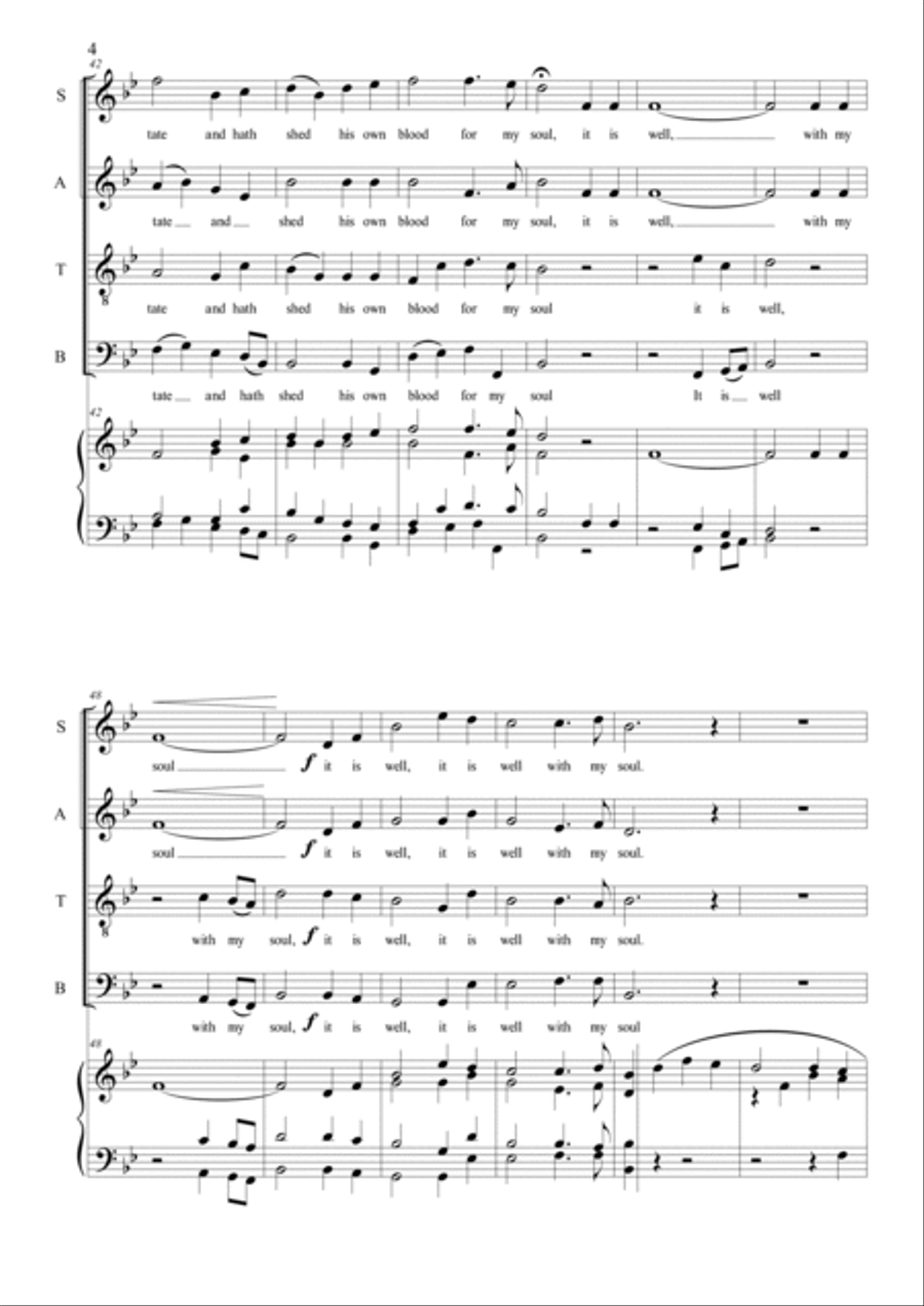 It is well with my soul SATB 4-Part scores gallery preview page 4