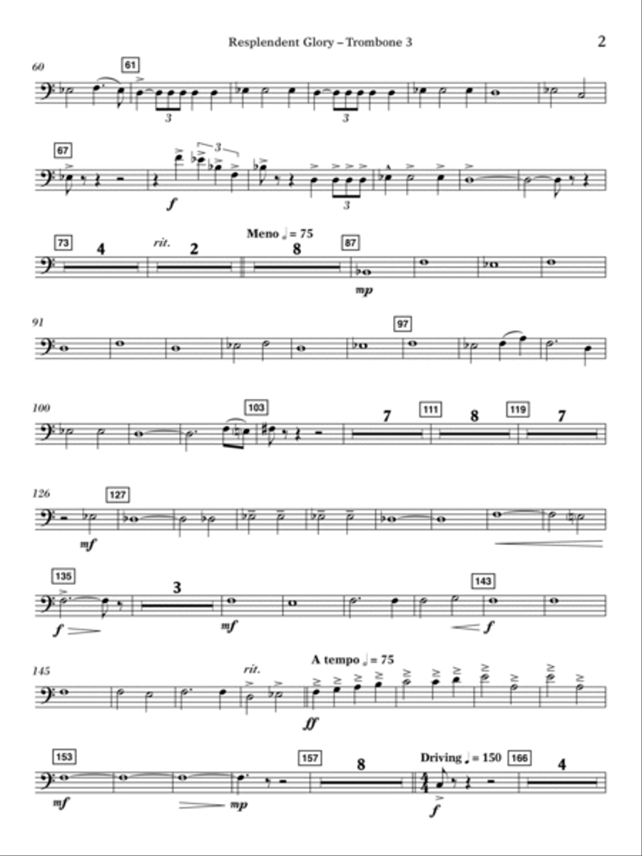 Resplendent Glory - Trombone 3 Concert Band scores gallery preview page 2