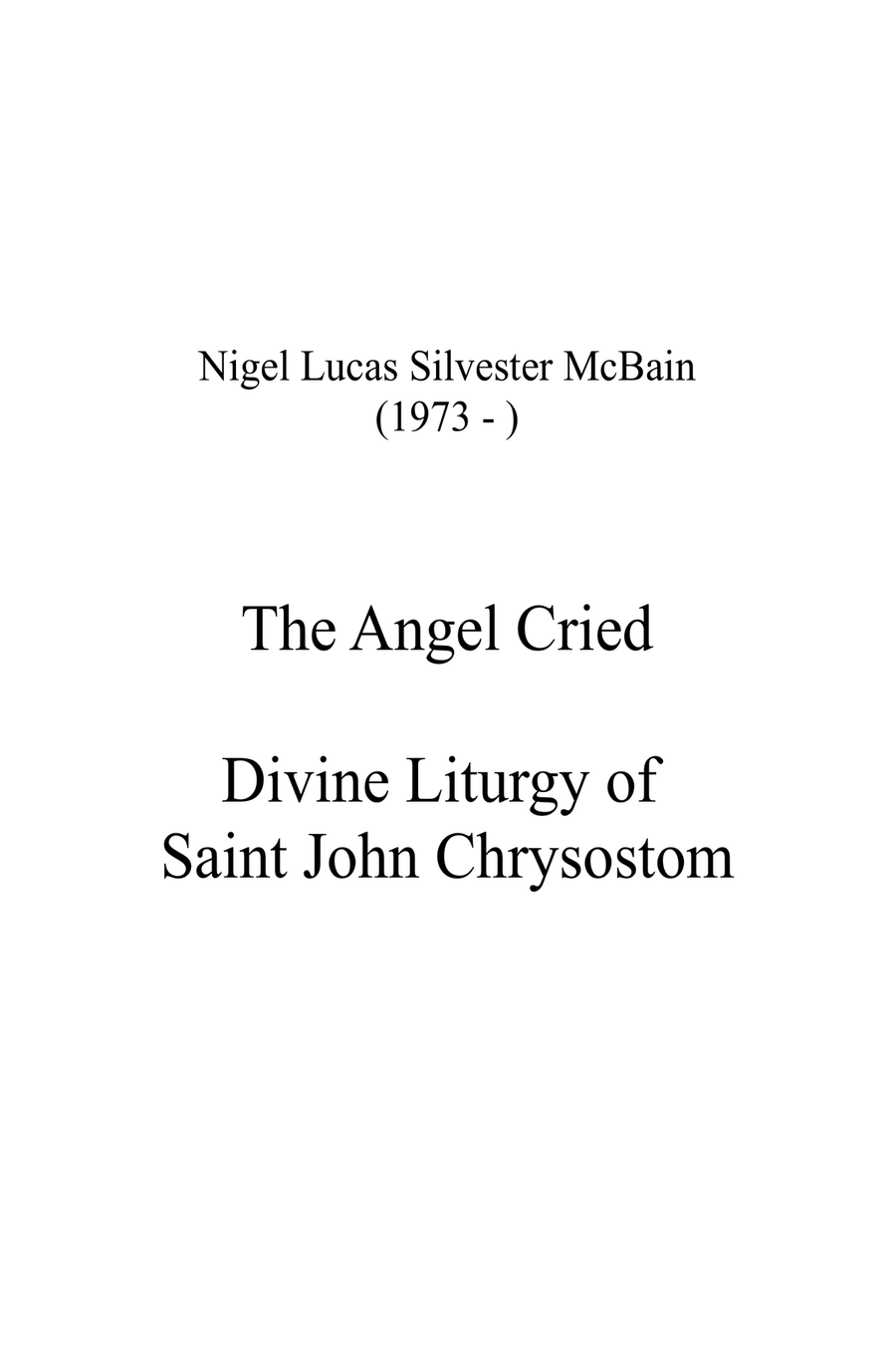 The Angel Cried 4-Part scores gallery preview page 1