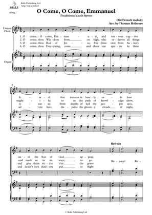 O come, O Come, Emmanuel! (Choir) (Original key. E minor)