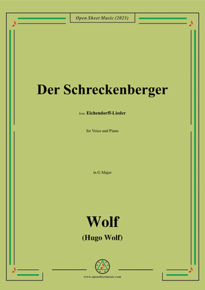 Wolf-Der Schreckenberger,in G Major,IHW 7 No.9,from Eichendorff-Lieder,for Voice and Piano