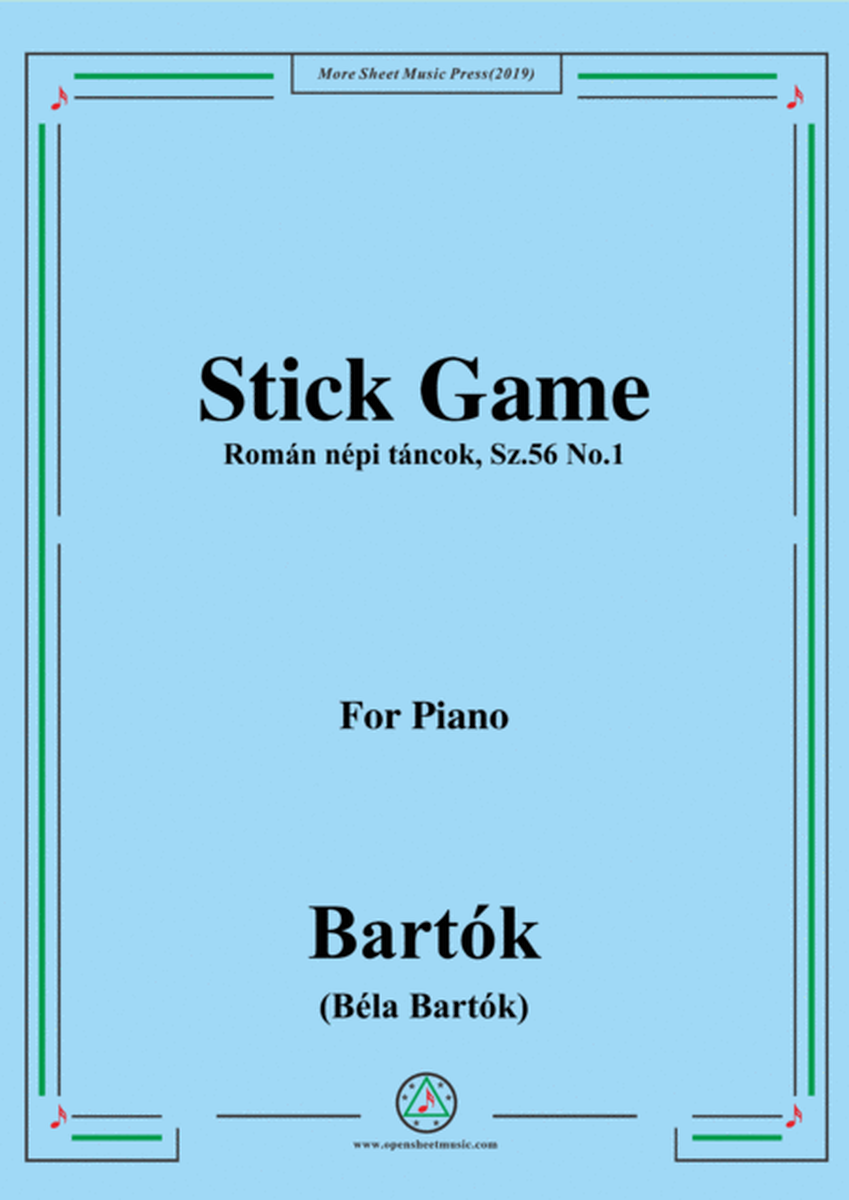 Bartók-Román népi táncok,Sz.56 No.1,Stick Game,for Piano image number null