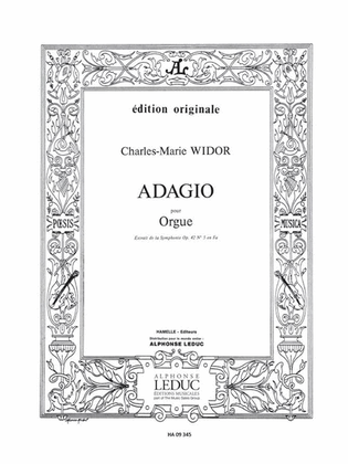 Widor Adagio Extrait Symphonie No.5 Organ Book