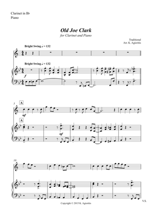 Old Joe Clark - for Clarinet and Piano