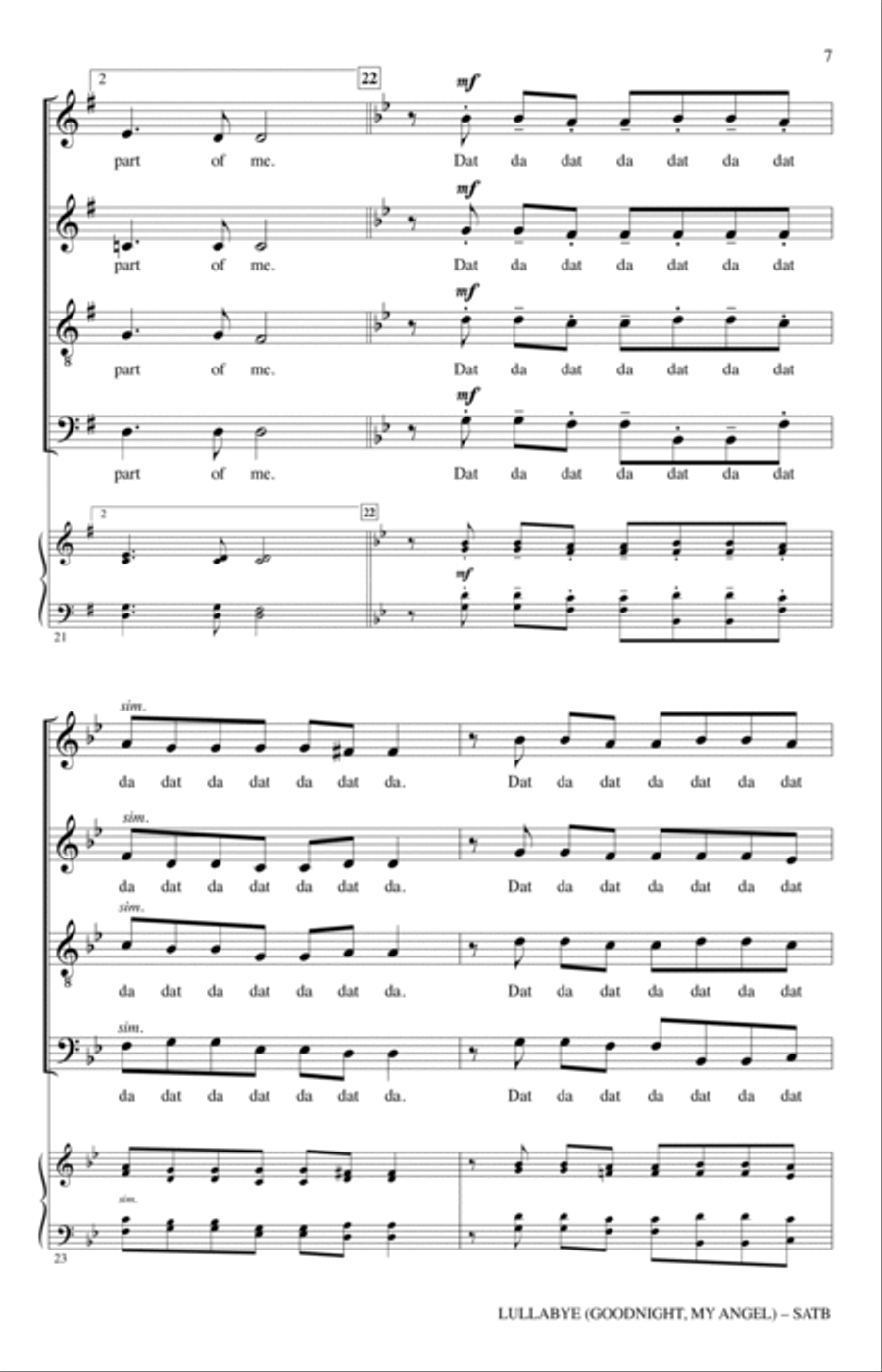 Lullabye (Goodnight, My Angel) (arr. Philip Lawson) 4-Part scores gallery preview page 6