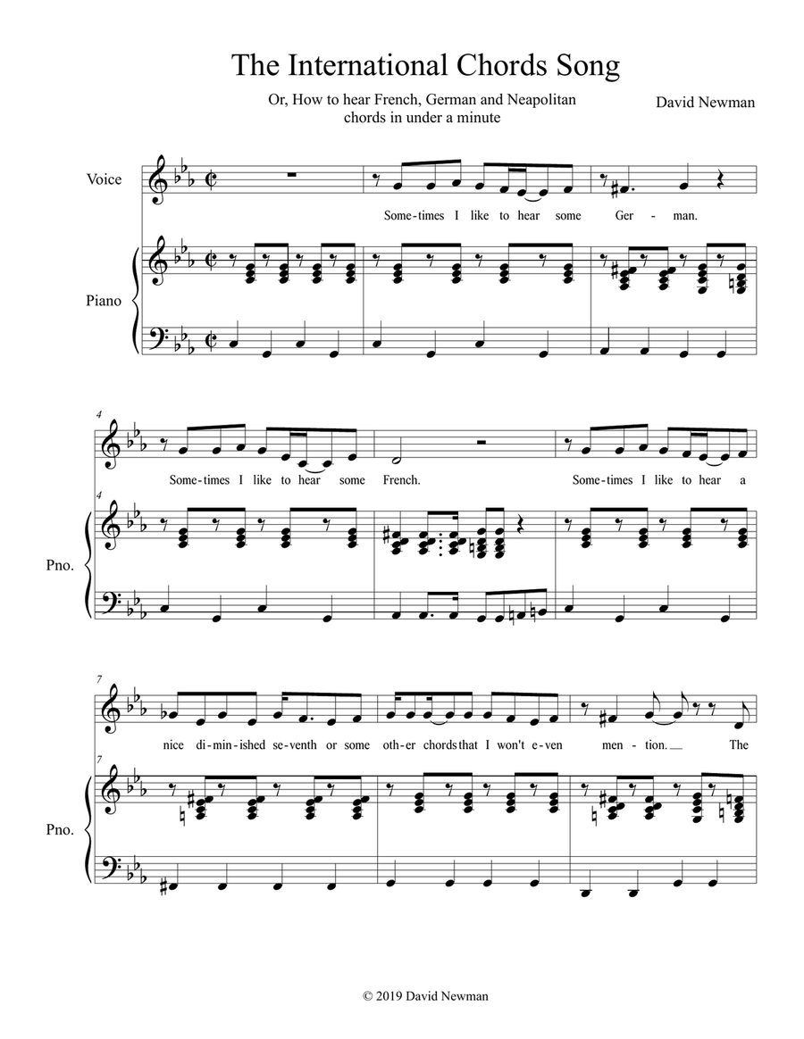 The International Chords Song Voice scores gallery preview page 1