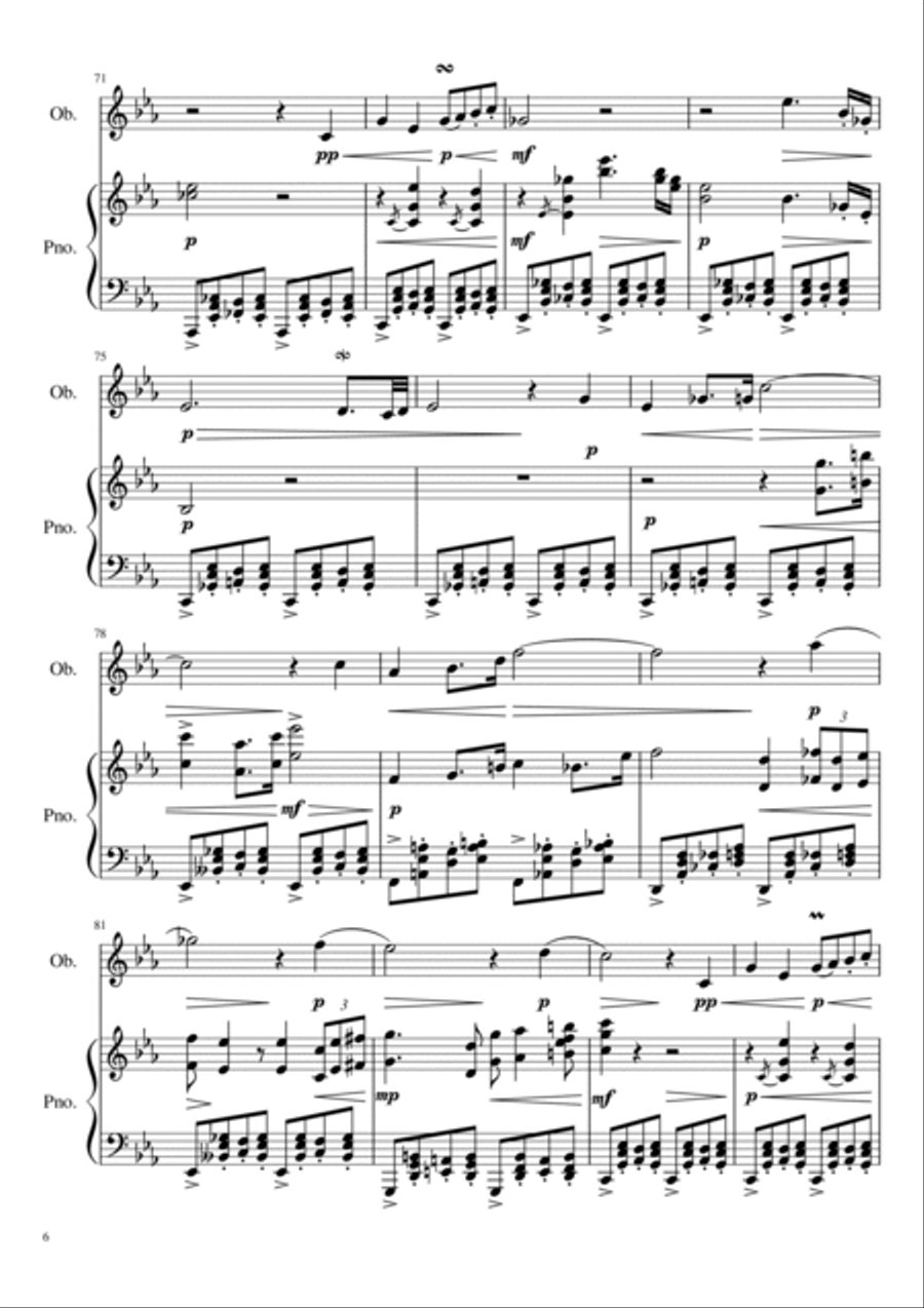 Romance Opus 81 for piano and oboe Woodwind Duet scores gallery preview page 6