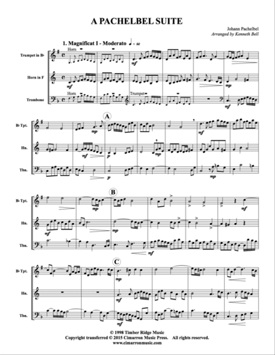 A Pachelbel Suite A Pachelbel Suite Brass Trio scores gallery preview page 2