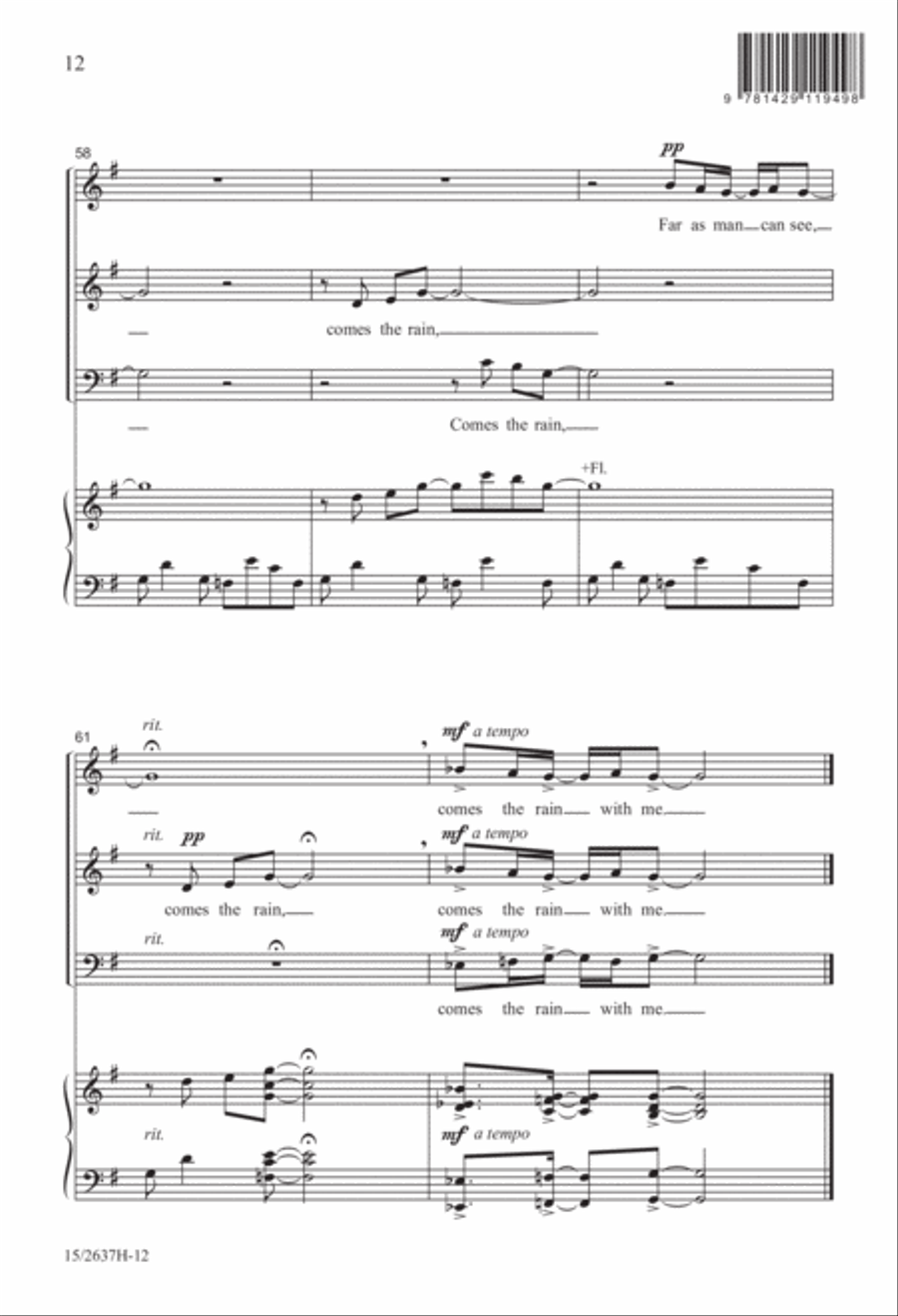 Comes the Rain With Me 3-Part scores gallery preview page 13