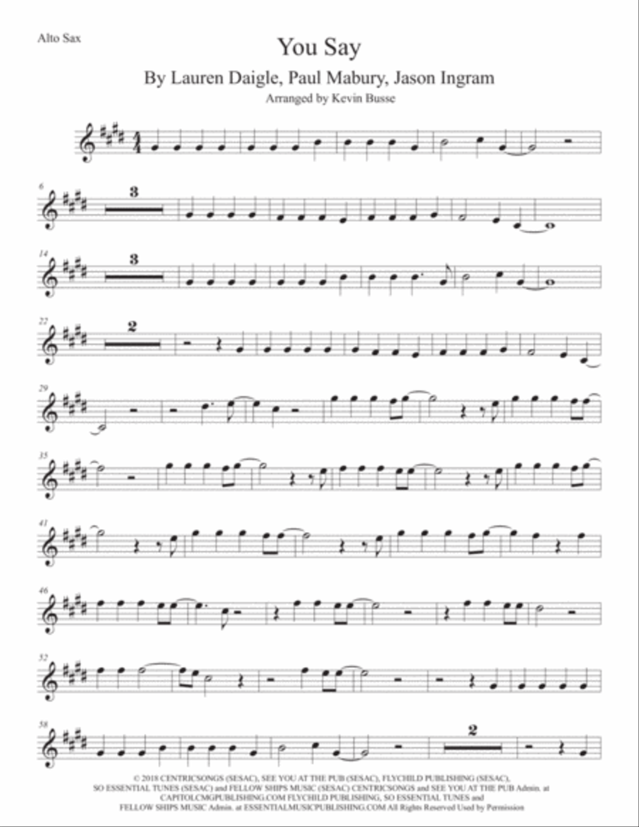You Say Alto Saxophone scores gallery preview page 1