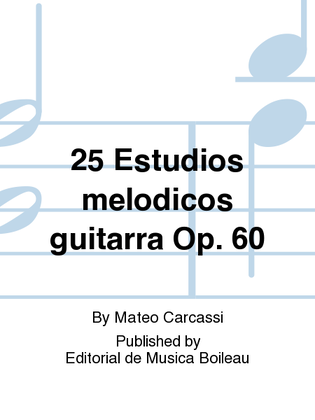 Book cover for 25 Estudios melodicos guitarra Op. 60