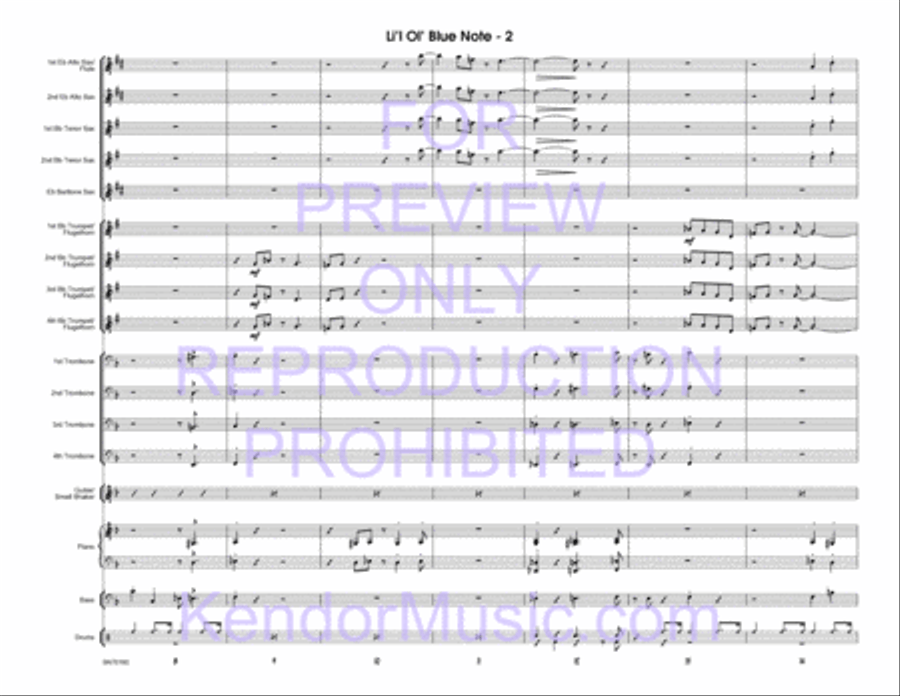 Li'l Ol' Blue Note (Full Score) Jazz Ensemble scores gallery preview page 3