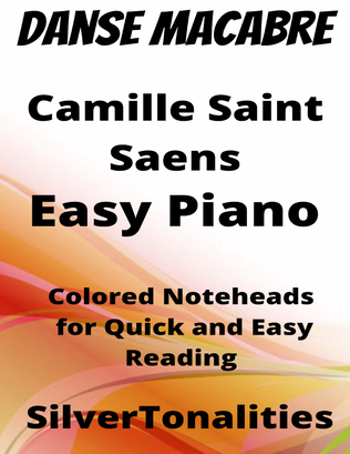 Book cover for Danse Macabre Easy Piano Sheet Music with Colored Notation