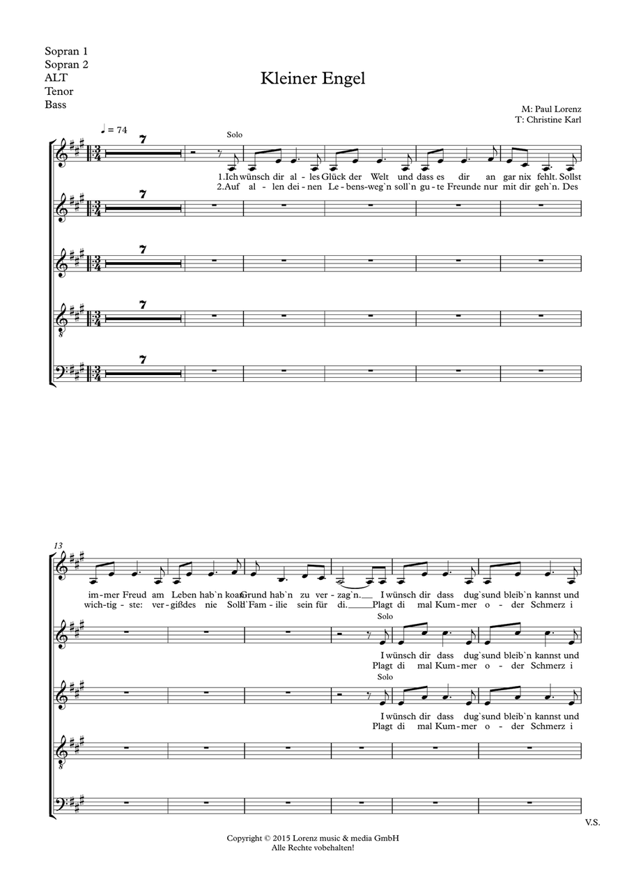Kleiner Engel 4-Part scores gallery preview page 2