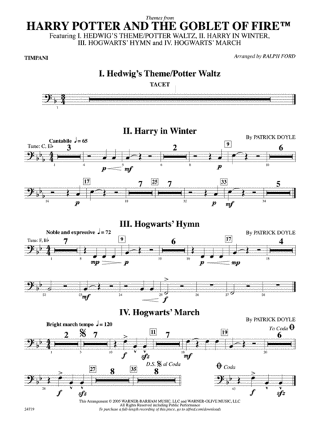 Harry Potter and the Goblet of Fire, Themes from: Timpani