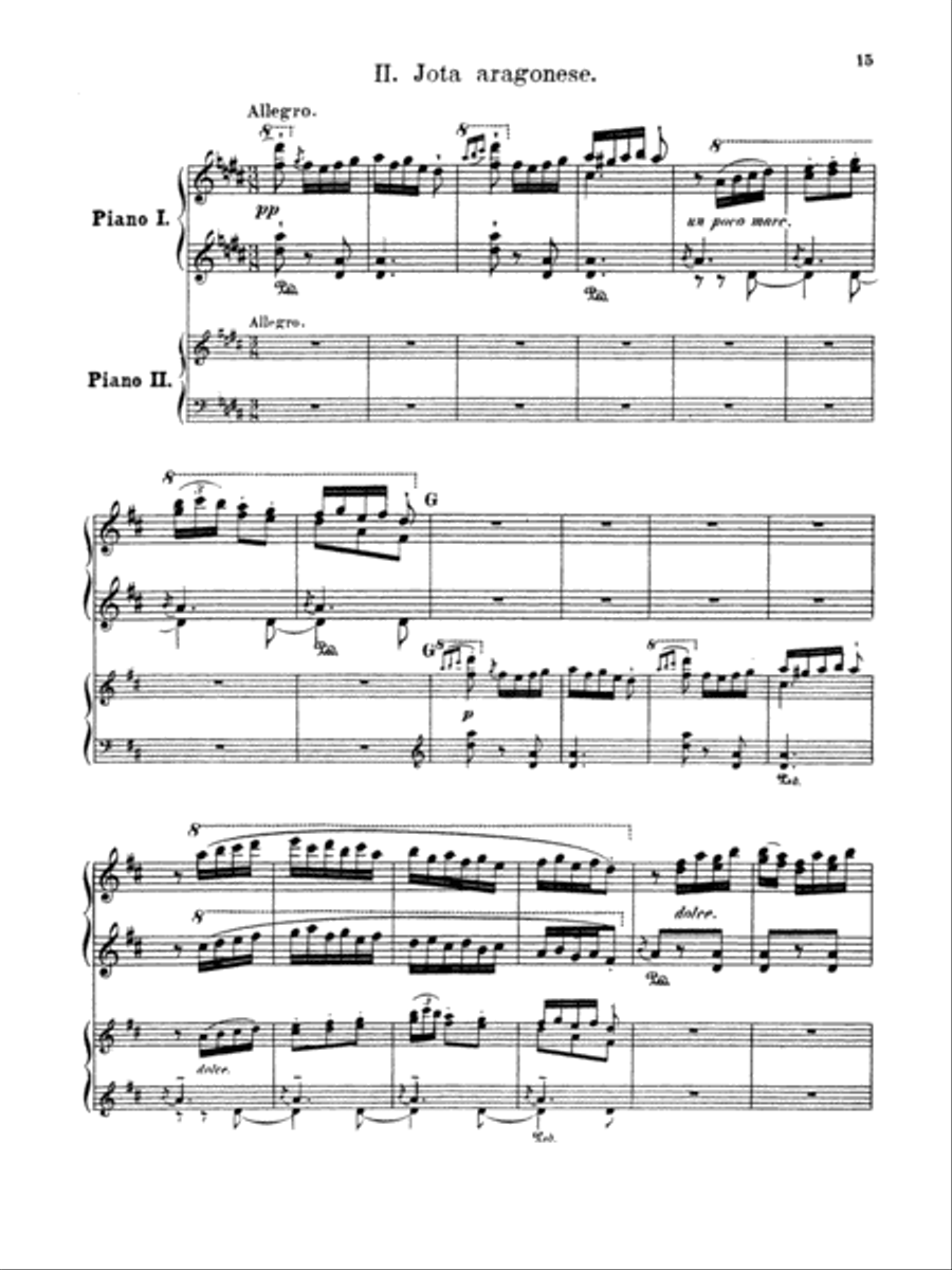 Liszt: Spanish Rhapsody (Arr. Feruccio Busoni) Piano Duet scores gallery preview page 1
