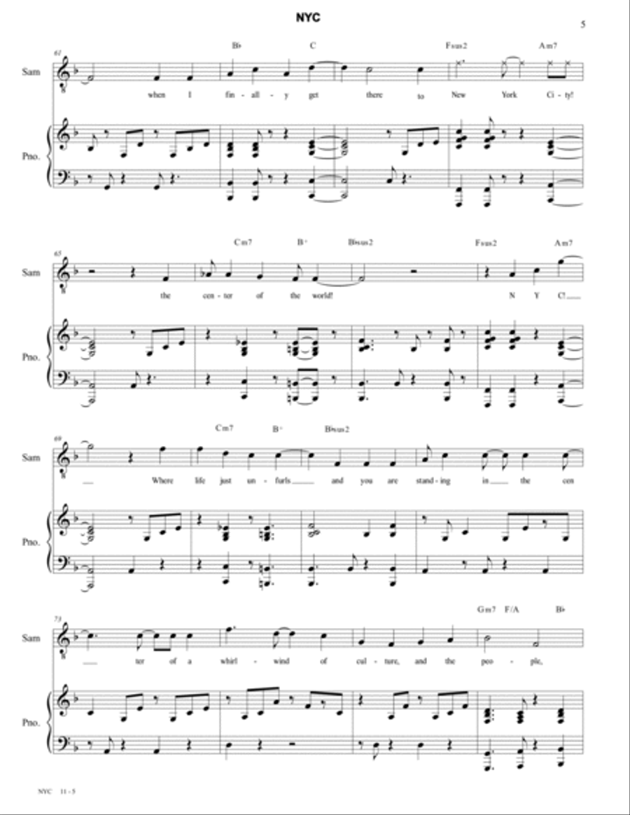 NYC (Moments - a song cycle) Tenor Voice scores gallery preview page 6